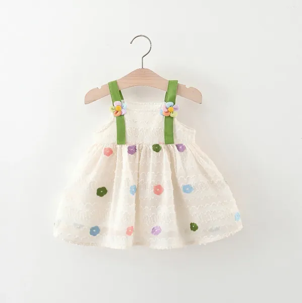 Mädchenkleider (0-3 Jahre alt) Sommerbaby mit zwei Sonnenblumen Hosentender Strandkleid mit farbenfrohen Blumenprinzessin bedeckt