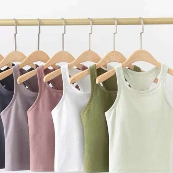 Camisoles Tanks йога Bra Bra Женская топ -майки Тонг -топ -стройный рубашка йога наряды рубашка с марионированными женщинами тренировки с мягким бюстгальтером