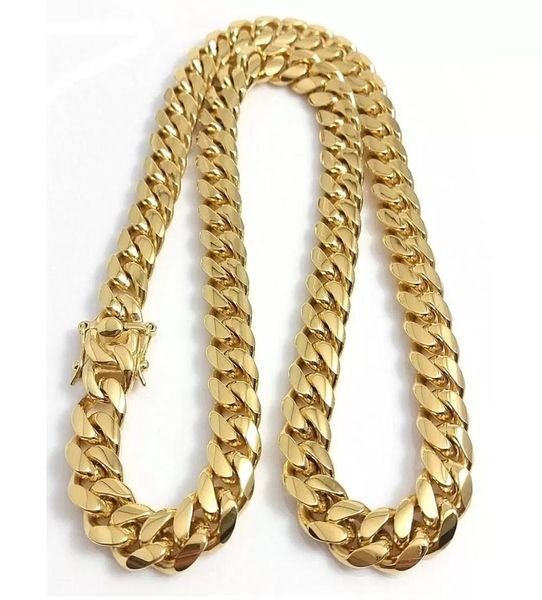 Designers colares cubanos Cadeias de ouro Correntes de ouro Gold Miami Colar Chain Link Chain Men Men Hip Hop Stainless Steel Jewelry Colares