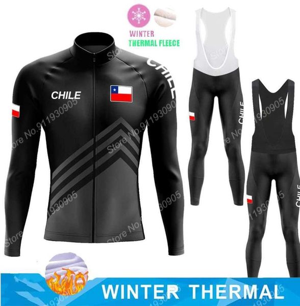 Radsporttrikot setzt 2022 Winter Chile National Team Cycling Trikots Set Männer Radfahren Kleidung Langarm Race Race Bikes Jacke AIT 4506641