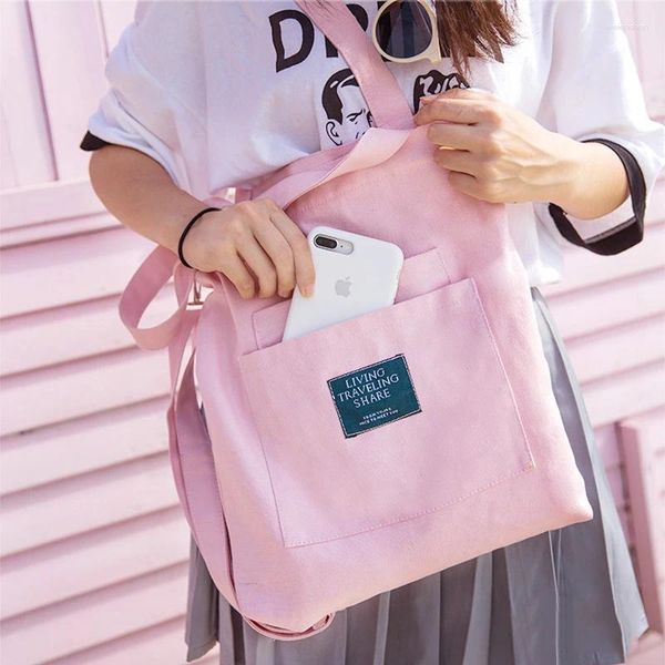 Umhängetaschen Korea Ulzzang Harajuku Modebrief Leinwand Frauen Tasche Messenger Großer Kapazität Casual Preppy Lady Shopper