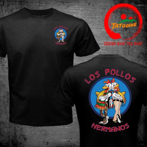 Camisetas masculinas Los Pollos Hermanos Funny Printed Men Moda Moda Casual Mangas curtas Algodão de algodão respirável Brothers Chicken Brothers