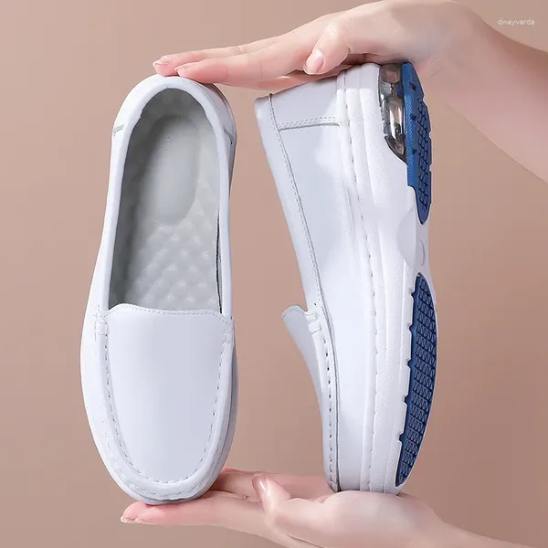Sıradan Ayakkabılarının Kadın Sonbahar Nefes Alabası Yumuşak Alt Küçük Beyaz Slip Anti-Slip Hava Yastığı Yükseltme