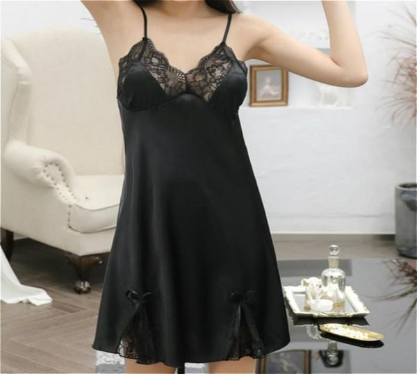 Женщины 039S снаряда Sexy V Deep V Кондоль пояс ночная рубашка Ladies Fashion Lace Nightwear Комфортная ночная рубашка летняя женщина Home C8289987