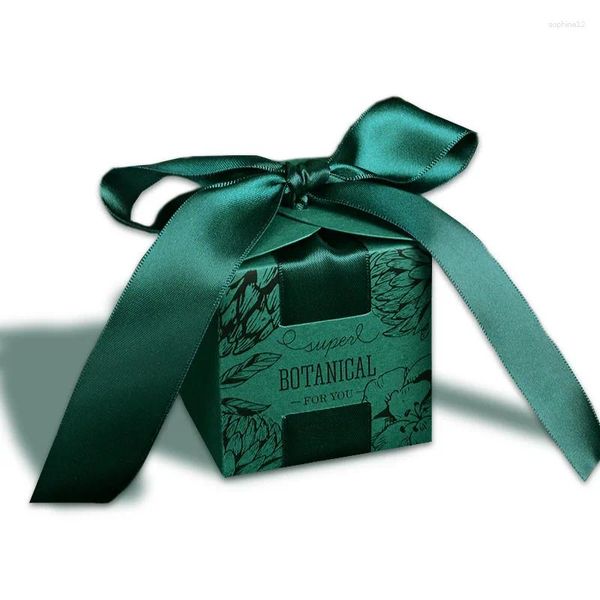 Geschenkverpackung Green Paper Candy Boxen Tasche Hochzeitskiste Babyparty bevorzugt Geburtstagsfeier Weihnachtsbedarf Dekoration