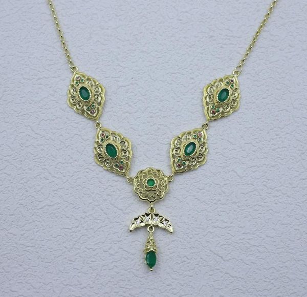 Colares pendentes guanxi fino colar artesanal Emerald Western Turquoise Jewelry Woman