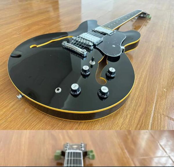 Джазовая гитара Black Halflow, Classic Dot Inlay, доступна в складе, быстрая доставка, бесплатная доставка