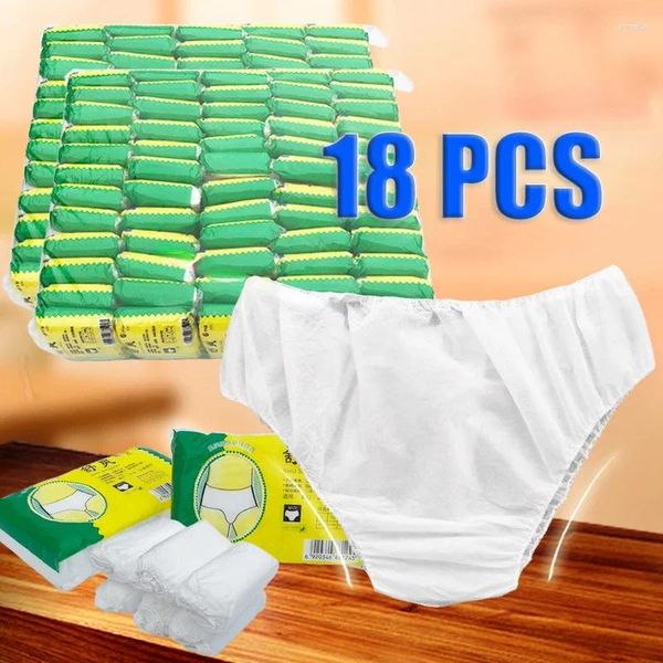 Calcinha feminina 18pcs/set Travel portátil descartável não tecido cuecas cuecas roupas íntimas brancas de emergência regulares para mulheres homens