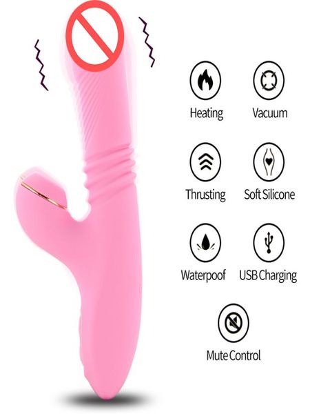 Dibe Smart Heating Penis Dildo Vibrator Oral Lunge Linking Clitoris Сосание стимулятора USB Аккуратный взрослый секс -игрушки для женщин1946284