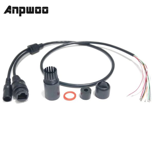 AnpWoo CCTV POE IP CAMERA IP CAMERA PCB Cavo di alimentazione video 65 cm Long, Connettori femmine RJ45 con terminale, cavo impermeabile