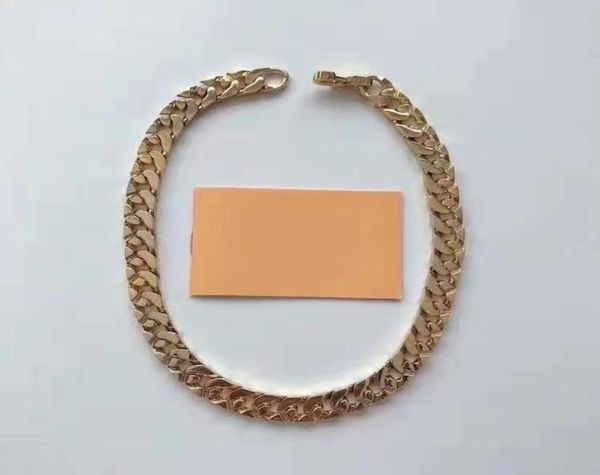 Fashion 18k Gold Plating Cuban Link Chans Colares Bracelets para mens e mulheres amantes do presente Jóias de hip hop com caixa NRJ1223251