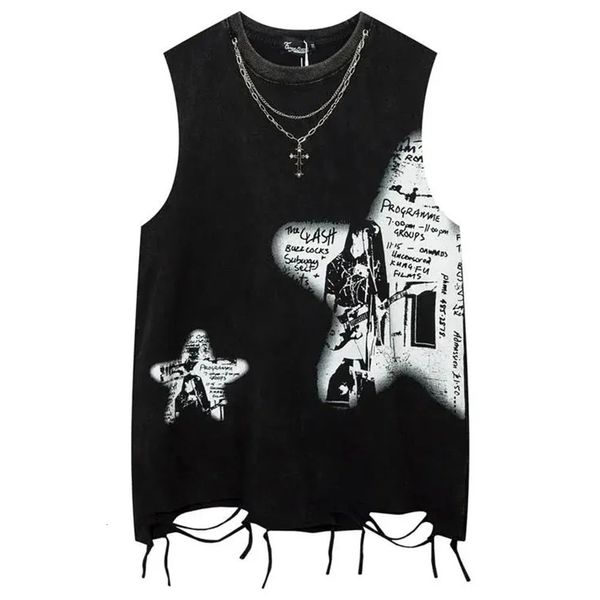 Maglietta da uomo y2k t-shirt a manica da piste estate con stampa rocciosa per roccia rocciosa rocciosa punk gothic retro harajuku top top unisex 240430