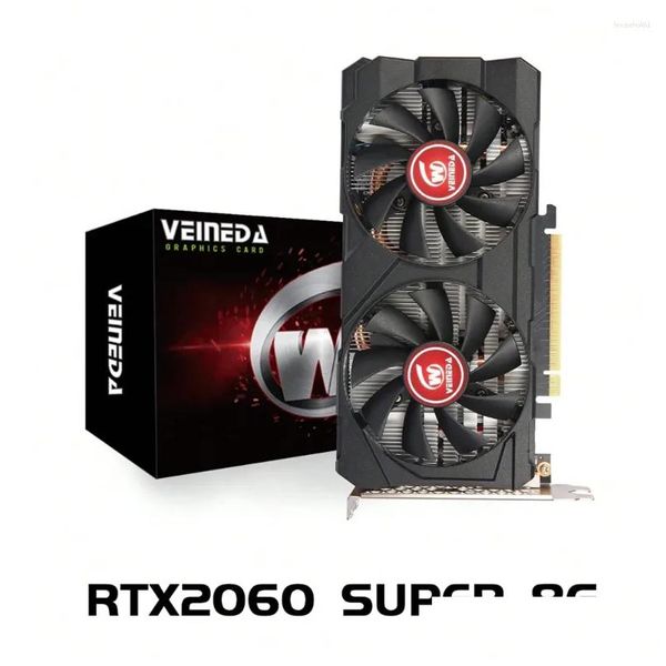 Schede grafiche VeeDa RTX2060SUPER 8GB CARD GDDR6 256BIT PCI Express 3.0x16 1470MHz 2176UNITS PC Gaming 8G Drop Drople Delivery Ottze
