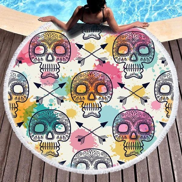 Pillow European und American Style Round bedrucktes Strandtuchhersteller Spot Großhandel Custom Microfaser