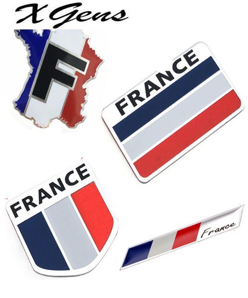 Auto Styling 3D Aluminium Frankreich Flagge Emblem Abzeichen Autos Aufkleber Decals Carstyling für Peugeot 307 206 207 Citroen Renault DS C2 C33618463