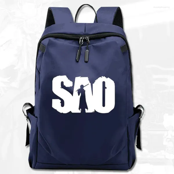 Рюкзак Sword Art Online Sao Daypack Blue Black Grey Schoolbag Kawahara Reki Cartoon Rucksack School Bag Day Day Pack