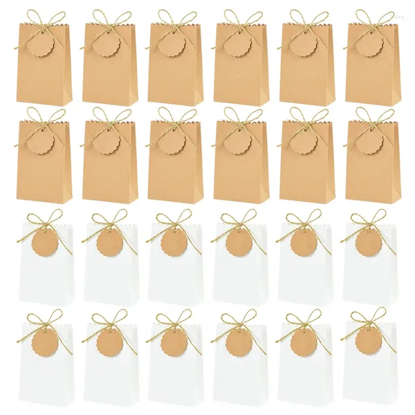 Wrap regalo 10pcs/lotto sacchetti di carta kraft con etichetta di corda biscotti al cioccolato sacca da imballaggio per matrimoni forniture di compleanno