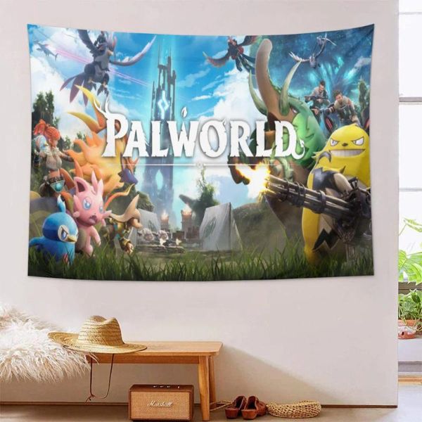 Гобелена домашнее украшение гобелена Palworld видеоигр видеоигр на стенах арт -комнаты декоры комнаты