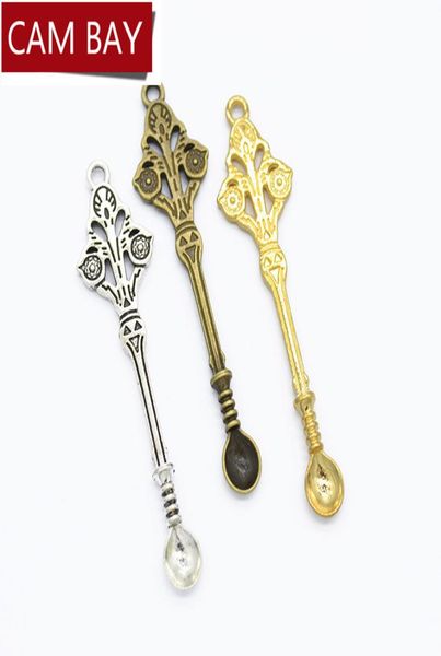 40pcs 6015mm Antigo prata de prata Liga de zinco Spoon Charms Metal Jewels Fazendo artesanato artesanal de jóias descobertas6218880