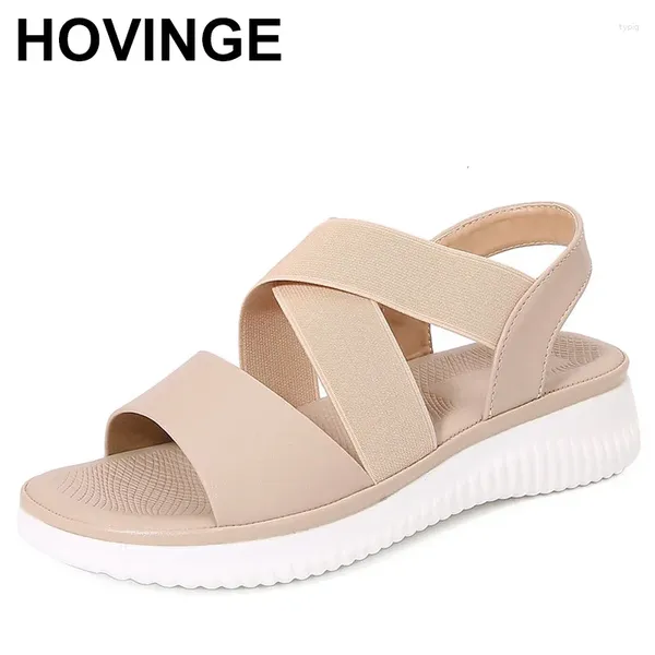 Kleiderschuhe Sommer Frauen Wohnungen Sandles Plattform 4cm High Heels Sandalen Strand Bohemien Keile Lady Slipony Wedge klobig rosa