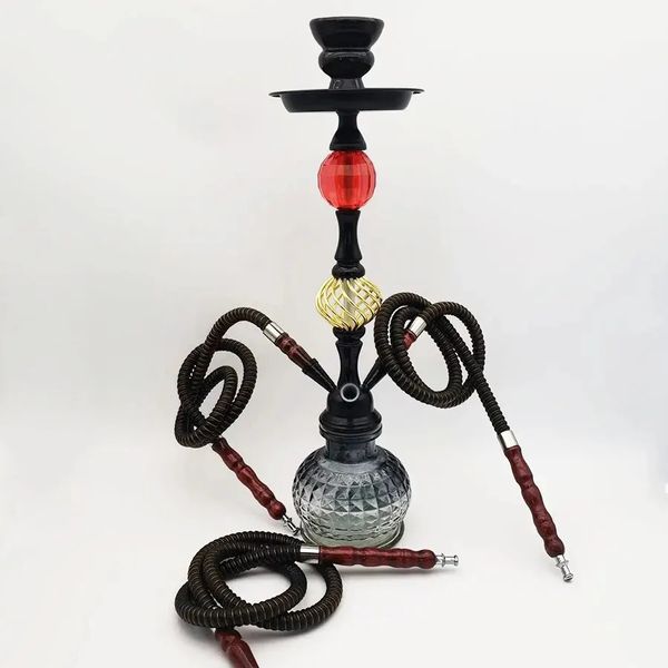 Arabia nargile seti büyük 3 tüp shisha cam şişe seramik kase hortum su borusu çubuğu ktv nargile aksesuarları doğum günü hediyesi dekora 240510