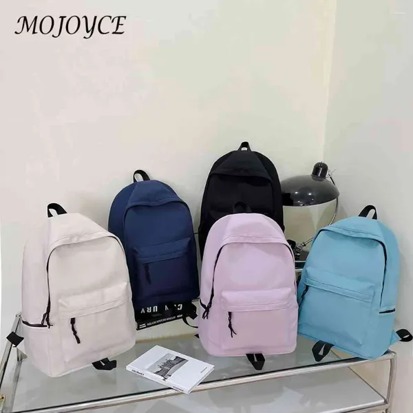 Backpack Schoolbag große Kapazität Nylon Einfache Reisebühne Solid Color Fashion Tragbares leichte Teenager -Mädchen Jungen Jungen
