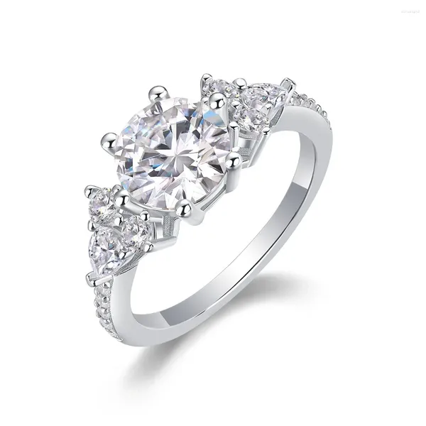 Anelli a grappolo Na Ins Platinum placcati 925 Sterling Silver VVS Moissanite Wedding Cand