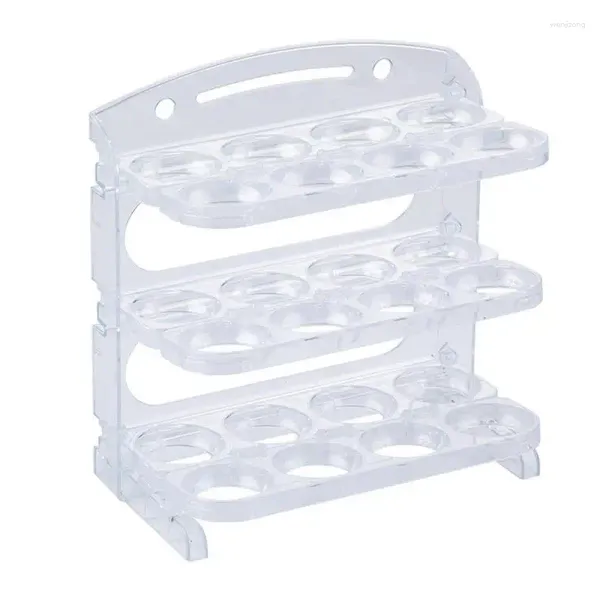 Garrafas de armazenamento 3 camadas geladeira suporte de ovo dobrável 24 Compartimentos Caixa de caixa portátil Gadgets de cozinha para acampamento de freezer despensa