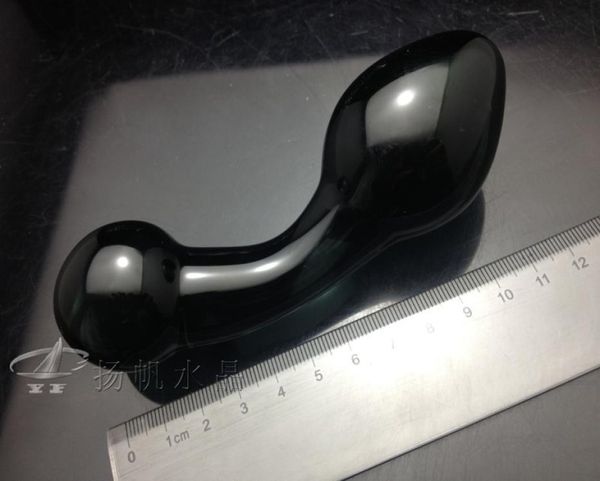 Schwarzer Kristallglas Dildo Realistischer Simulation Glas Dildo Realistischer Dildo gefälschter Penis Sexspielzeug für Frau Penis Erwachsene Sexspielzeug Y1814667214