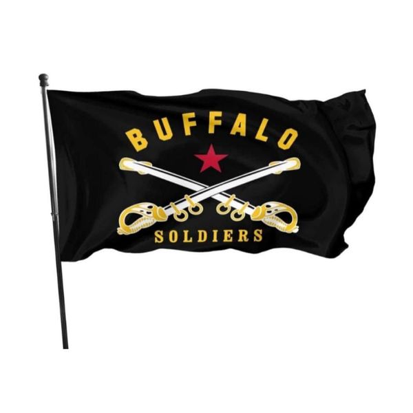 Banner Flags Buffalo Soldier America History 3039 x 5039ft Celebration Outdoor Banners 100D Polistere di alta qualità con ottone Gromm304 DHVKR