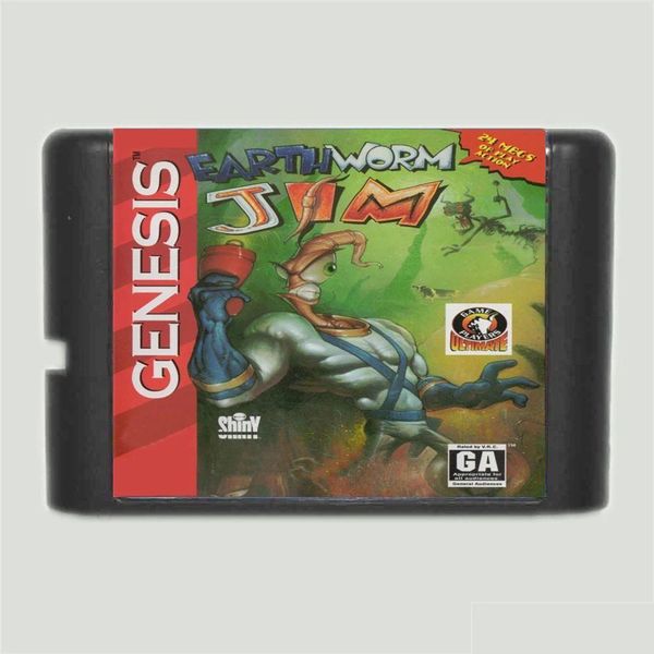 Memory Card Readers Cards Earthworm Jim Ren 16bit MD Game para Sega Mega Drive Genesis Drop Drop Computers de rede Computador de computador OTHLR