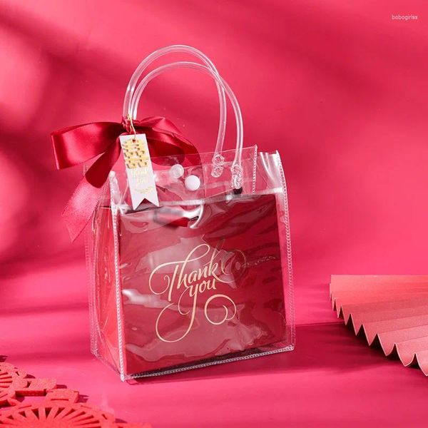 Bolsa de armazenamento Bolsa transparente multifuncional PVC Spot Spot Spot Plástico Plástico Rede à prova d'água Celebridade Big Gift Bag Logotipo personalizado