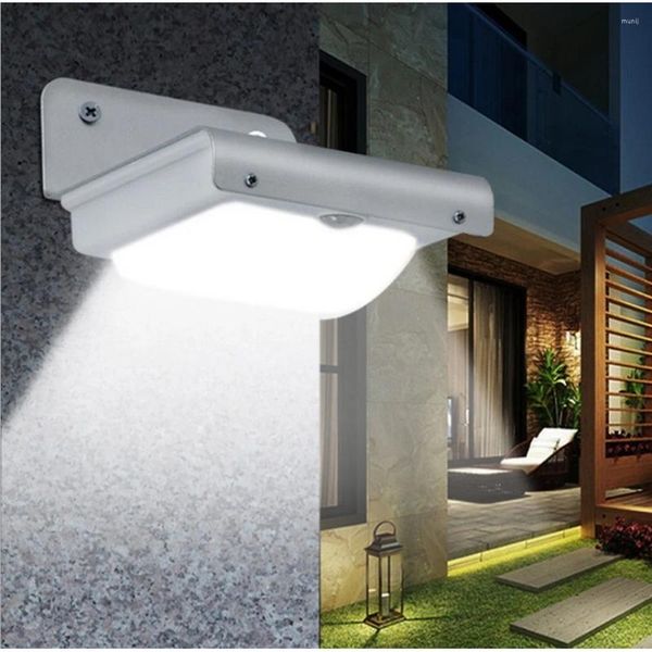 Lâmpada de parede 16 Luz solar Luz solar ao ar livre Sensor IR impermeável PIR Motion Street Garden Garden Luzes de segurança