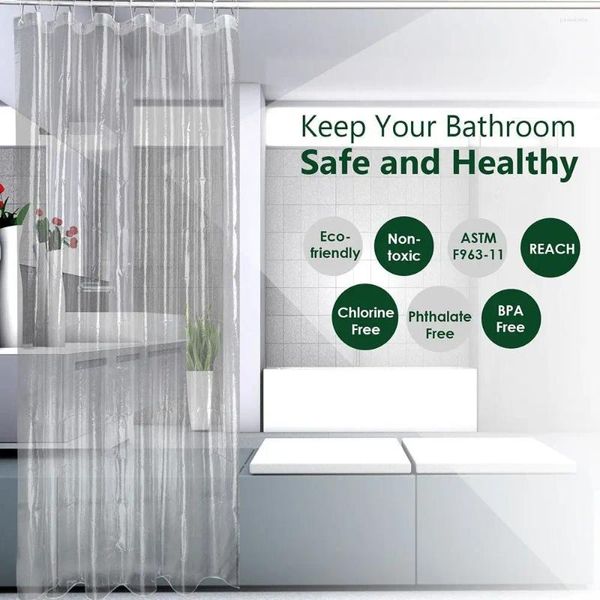 Tende per doccia PEVA Terina in plastica Bagno di lusso trasparente impermeabile