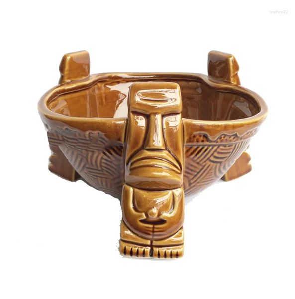 Becher brauner Keramik Punch Bowl Tiki Tasse