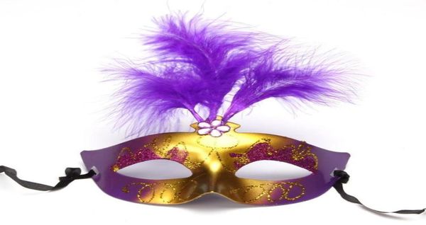 Maschera maschera maschera oro glitter maschere veneziano unisex scintilla mascherato maschera in plastica a metà facciata halloween mardi gras costume toy 6 co3912333