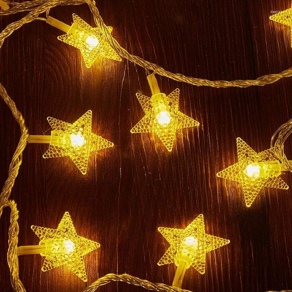 Украшение вечеринки светодиодные шариковые лампы для торговых центров Свадебная пятиконечная звездная батарея огни рождественская снежинка