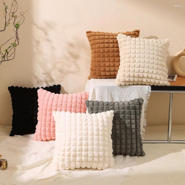 Pillow Cosy Top Cover TEXTURADO LIVOURO PLUSH FAUX FURO MODERNATENCE POFENCHCASE para decoração de casa Cojines