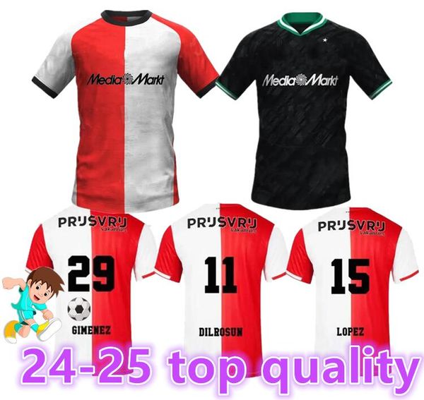 2024 2025 Feyenoords Futbol Formaları Voetbal Kids Kit 24 25 Futbol Gömlek Eğitimi Evden Fan Oyuncu Versiyonu Kalecisi Maillot Timber Danilo Dilrosun Hancko88