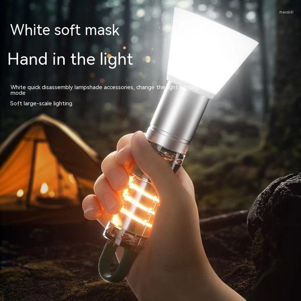 Taschenlampen Taschenlampen LED LED White Spotlight Typ-C wiederaufladbare Aluminiumlegierung Zoom warmes Licht Mini-Torch