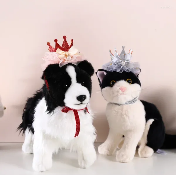 Köpek Giyim Ayarlanabilir Pet Yay Taç Doğum Günü Şapkası Prenses Peri Kedileri Kostüm Dekorasyonu Kız veya Erkek ve Küçük Köpekler