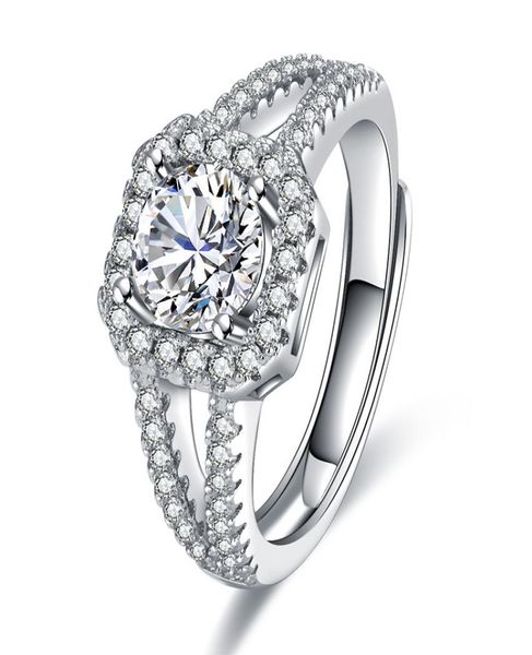 Ringas de pedra de pedra de moissanita hollow vintage anéis de luxo quadrada de luxuoso Big Crystal Shining Ring for Women Whole7935134