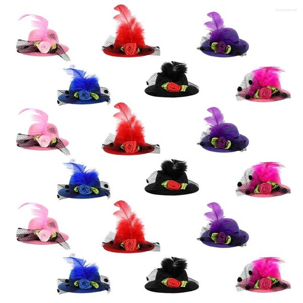 Bandanas 18 pezzi per bambini Accessori per bambini Clip a scatto Mini cappello Miniatura bambina minuscola