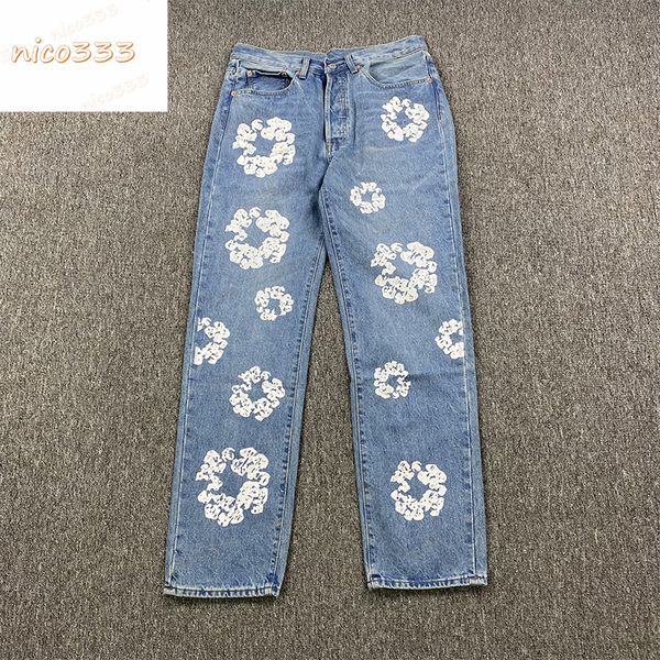 Kapok Denims прямые черные белые прямые мужчины и женские джинсы