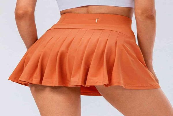 Tennis Skirts Fitness Double Pleated Dance Sports Skorts Scorts Mulheres 22062255692029757921