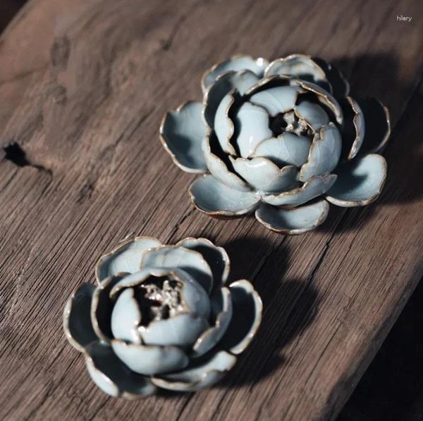Favor de festa incenso de porcelana queimador artesanal Cerâmica Cerâmica Zen Peony Lotus Plate