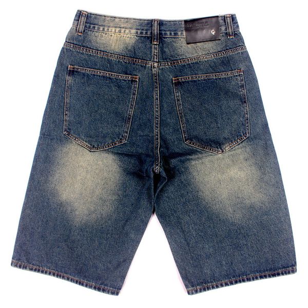 Calça de jeans vintage calças médias shorts folgados homem solto jeans lisado de jeans curto