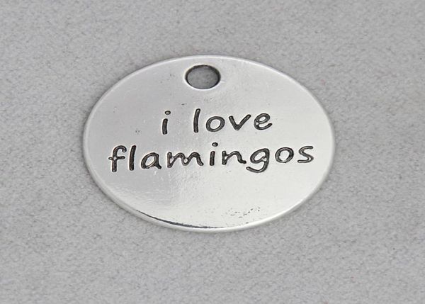 Fashion Alloy Round Ich liebe Einhörner Ich liebe Flamingos Nachricht Anhänger Charms für Kinder 50pcs 21mm AAC18904989128