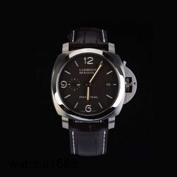 Гоночные наручные часы Panerai Luminor 1950 серия 44 мм Диаметр Дата Дисплей Автоматические механические мужские часы PAM00351 Титановый металл Дисплей дата дата