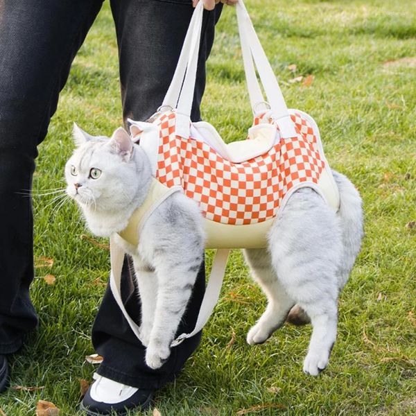 Transportadores de gatos bolsa de ombro de estimação com orifício de perna carregando resistentes compras leves leves para gatinho